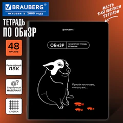 Тетрадь предметная МЕМЫ 48 л., TWIN-лак, ОБиЗР, клетка, подсказки, BRAUBERG, 405108
