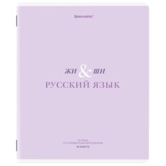 Тетрадь предметная CREATIVE 48 л., обложка картон, РУССКИЙ ЯЗЫК, линия, подсказ, BRAUBERG, 405118