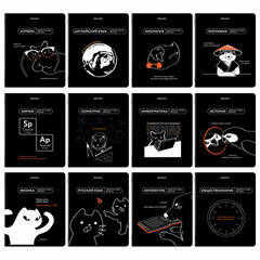 Тетради предметные, КОМПЛЕКТ 12 ПРЕДМЕТОВ, 48 л., TWIN лак, BRAUBERG &laquo;МЕМЫ&raquo;, 405172