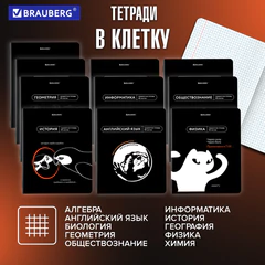 Тетради предметные, КОМПЛЕКТ 12 ПРЕДМЕТОВ, 48 л., TWIN-лак, BRAUBERG "МЕМЫ", 405172