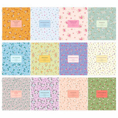 Тетради предметные, КОМПЛЕКТ 12 ПРЕДМЕТОВ, 48 л., рельефный картон, BRAUBERG &laquo;BLOSSOM&raquo;, 405179