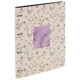 Тетрадь на кольцах БОЛЬШАЯ А4, 240х310 мм, 120 л., под кожу, BRAUBERG VISTA, "Пастельные цветы", 405204