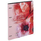 Тетрадь на кольцах БОЛЬШАЯ А4, 240х310 мм, 120 л., под кожу, BRAUBERG VISTA, "Bloom", 405205