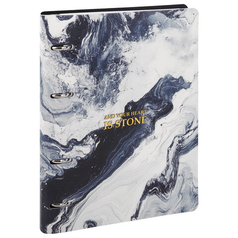 Тетрадь на кольцах А5, 175х215 мм, 120 л., под кожу, BRAUBERG VISTA, "Мрамор", 405207