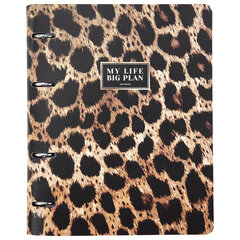 Тетрадь на кольцах А5, 175&times;215 мм, 120 л., под кожу, BRAUBERG VISTA, &laquo;Леопард&raquo;, 405209