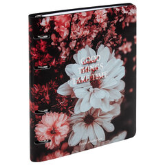 Тетрадь на кольцах А5, 175&times;215 мм, 120 л., под кожу, BRAUBERG VISTA, &laquo;Цветы&raquo;, 405210