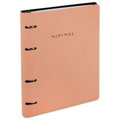 Тетрадь на кольцах А5, 175&times;215 мм, 120 л., под кожу, BRAUBERG VISTA, &laquo;Minimal&raquo;, персиковый, 405214