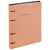 Тетрадь на кольцах А5, 175х215 мм, 120 л., под кожу, BRAUBERG VISTA, "Minimal", персиковый, 405214