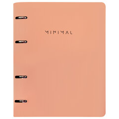 Тетрадь на кольцах А5, 175&times;215 мм, 120 л., под кожу, BRAUBERG VISTA, &laquo;Minimal&raquo;, персиковый, 405214