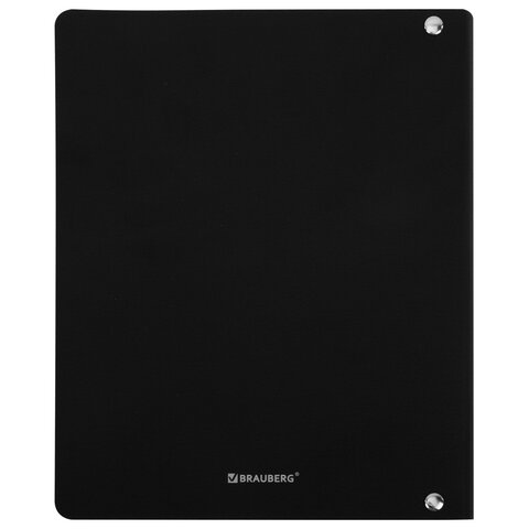 Тетрадь на кольцах А5, 175х215 мм, 120 л., под кожу, BRAUBERG VISTA, "Minimal", черный, 405215