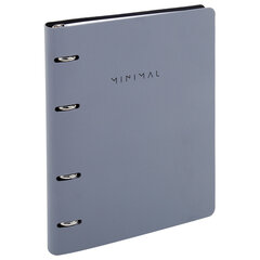 Тетрадь на кольцах А5, 175&times;215 мм, 120 л., под кожу, BRAUBERG VISTA, &laquo;Minimal&raquo;, серый, 405216