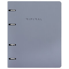 Тетрадь на кольцах А5, 175&times;215 мм, 120 л., под кожу, BRAUBERG VISTA, &laquo;Minimal&raquo;, серый, 405216