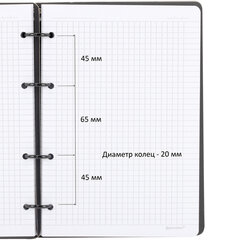 Тетрадь на кольцах А5, 160&times;212 мм, 120 л., под кожу, вырубка, резинка, стикеры, BRAUBERG, &laquo;Мечта&raquo;, 405228