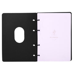 Тетрадь на кольцах А5, 160&times;212 мм, 120 л., под кожу, вырубка, резинка, стикеры, BRAUBERG, &laquo;Счастье&raquo;, 405233