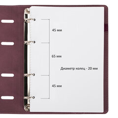 Тетрадь на кольцах А5, 180х220 мм, 120 л., под кожу, на резинке, BRAUBERG ELEGANT, бургунди, 405245