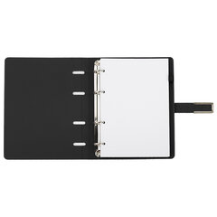 Тетрадь на кольцах А5, 180&times;220 мм, 120 л., под кожу soft-touch, застежка, BRAUBERG SHADE, черный, 405246