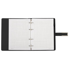 Тетрадь на кольцах А5, 180&times;220 мм, 120 л., под кожу soft-touch, застежка, BRAUBERG SHADE, черный, 405246