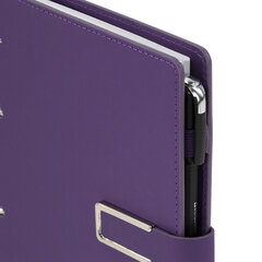 Тетрадь на кольцах А5, 180&times;220 мм, 120 л., под кожу soft-touch, застежка, BRAUBERG SHADE, фиолетовый, 405247
