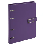 Тетрадь на кольцах А5, 180х220 мм, 120 л., под кожу soft-touch, застежка, BRAUBERG SHADE, фиолетовый, 405247