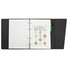 Тетрадь на кольцах А5, 180&times;220 мм, 120 л., под кожу, клапан, разделители, BRAUBERG SMART, черный, 405249