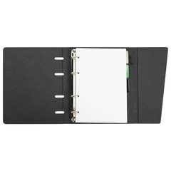 Тетрадь на кольцах А5, 180&times;220 мм, 120 л., под кожу, клапан, разделители, BRAUBERG SMART, черный, 405249