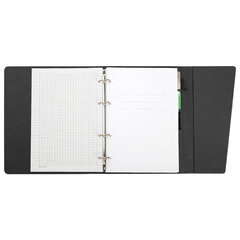 Тетрадь на кольцах А5, 180&times;220 мм, 120 л., под кожу, клапан, разделители, BRAUBERG SMART, черный, 405249