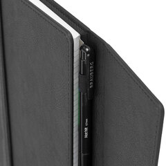 Тетрадь на кольцах А5, 180&times;220 мм, 120 л., под кожу, клапан, разделители, BRAUBERG SMART, черный, 405249