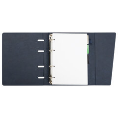 Тетрадь на кольцах А5, 180&times;220 мм, 120 л., под кожу, клапан, разделители, BRAUBERG SMART, синий, 405251