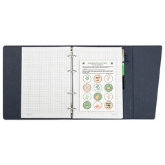 Тетрадь на кольцах А5, 180&times;220 мм, 120 л., под кожу, клапан, разделители, BRAUBERG SMART, синий, 405251