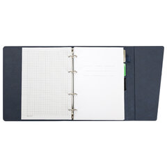 Тетрадь на кольцах А5, 180&times;220 мм, 120 л., под кожу, клапан, разделители, BRAUBERG SMART, синий, 405251