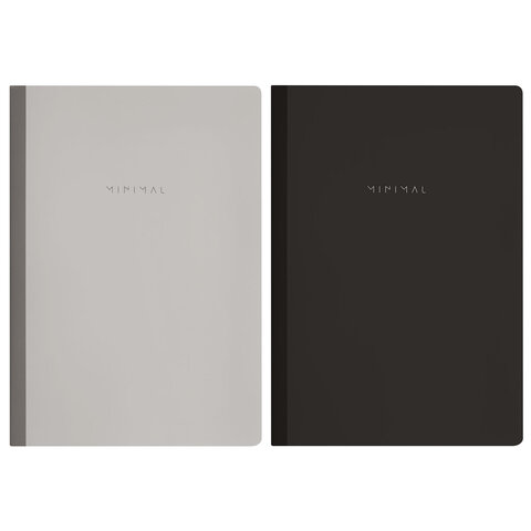 Тетрадь А4 96 л. BRAUBERG, на сшивке с корешком, клетка, обложка картон, "Minimal Classic", 405281