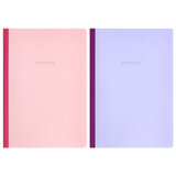 Тетрадь А4 96 л. BRAUBERG, на сшивке с корешком, клетка, обложка картон, "Minimal Pastel", 405282