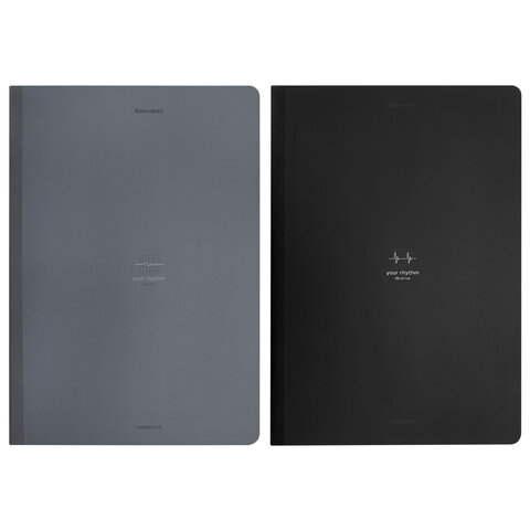 Тетрадь А4 96 л. BRAUBERG, на сшивке с корешком, клетка, обложка картон, "Ритм", 405284