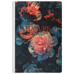 Тетрадь А4 96 л. BRAUBERG, на сшивке с корешком, клетка, обложка картон, &laquo;Flowers&raquo;, 405286