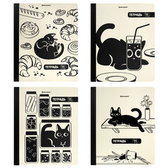 Тетрадь А5 96 л. BRAUBERG, на сшивке с корешком, клетка, обложка картон, &laquo;Кот-Непоседа&raquo;, 405292