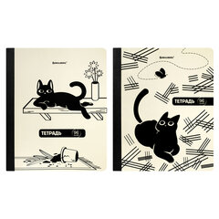 Тетради ДЭК А5 96 л. КОМПЛЕКТ 2 шт., BRAUBERG, на сшивке с корешком, клетка, &laquo;Кот-Непоседа&raquo;, 405309