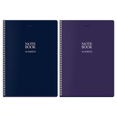 Тетрадь А4, 96 л., BRAUBERG, гребень, клетка, матовая ламинация, &laquo;NoteBookMono&raquo; (микс в спайке), 405315