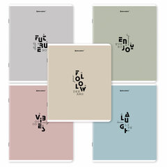 Тетрадь А5, 48 л., BRAUBERG, скоба, клетка, матовая ламинация, &laquo;Однотонный_Пастель_2&raquo;, (микс в спайке), 405336