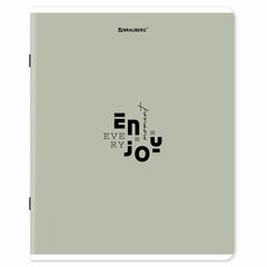 Тетрадь А5, 48 л., BRAUBERG, скоба, клетка, матовая ламинация, &laquo;Однотонный_Пастель_2&raquo;, (микс в спайке), 405336
