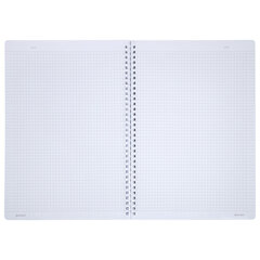 Тетрадь обложка пластик, А4 80 л., гребень мягкий (силиконовый), клетка, BRAUBERG, синий, 405356