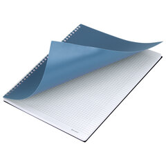 Тетрадь обложка пластик, А4 80 л., гребень мягкий (силиконовый), клетка, BRAUBERG, синий, 405356