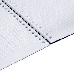 Тетрадь обложка пластик, А4 80 л., гребень мягкий (силиконовый), клетка, BRAUBERG, серый, 405357