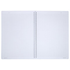 Тетрадь обложка пластик, А4 80 л., гребень мягкий, вырубка для ручки, клетка, BRAUBERG, голубой, 405370