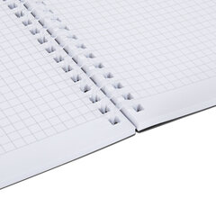 Тетрадь обложка пластик, А4 80 л., гребень мягкий, вырубка для ручки, клетка, BRAUBERG, черный, 405371