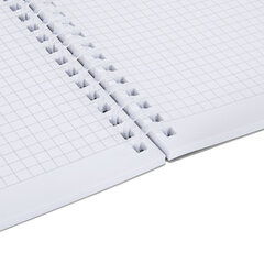 Тетрадь обложка пластик, А4 80 л., гребень мягкий, вырубка для ручки, клетка, BRAUBERG, серый, 405372