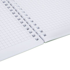 Тетрадь обложка пластик, А4 80 л., гребень мягкий, вырубка для ручки, клетка, BRAUBERG, светло-зеленый, 405373