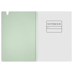 Тетрадь обложка пластик, А4 80 л., гребень мягкий, вырубка для ручки, клетка, BRAUBERG, светло-зеленый, 405373