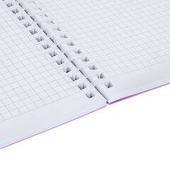 Тетрадь обложка пластик, А4 80 л., гребень мягкий, вырубка для ручки, клетка, BRAUBERG, сиреневый, 405374