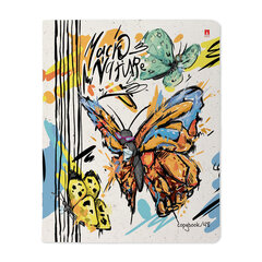 Тетрадь А5 48 л. АЛЬТ скоба, клетка, матовая ламинация, "MACRO NATURE" (5 видов), 7-48-1340