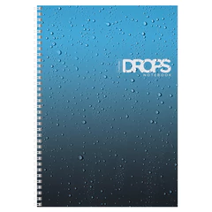 Тетрадь А4 80 л., HATBER, гребень, клетка, глянцевая ламинация, &laquo;Drops&raquo; (микс в спайке), 088870